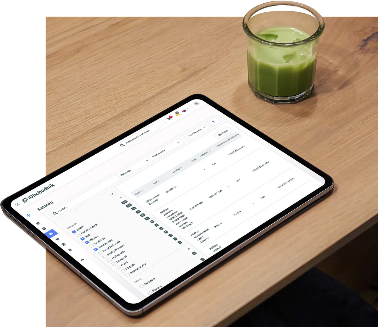 Katalog produktů v iObchodníkovi na tabletu